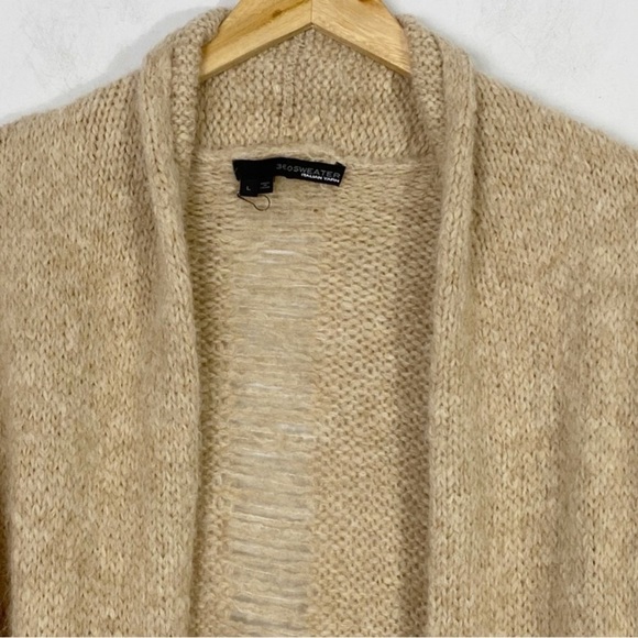 360 Sweater Italian Yarn Alpaca Wool Duster Cardigan Tan Large - Picture 4 of 10